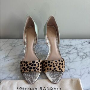 Loeffler Randall Leopard and Snake Print Heels